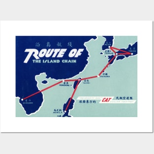 1960's Civil Air Transport Map Posters and Art